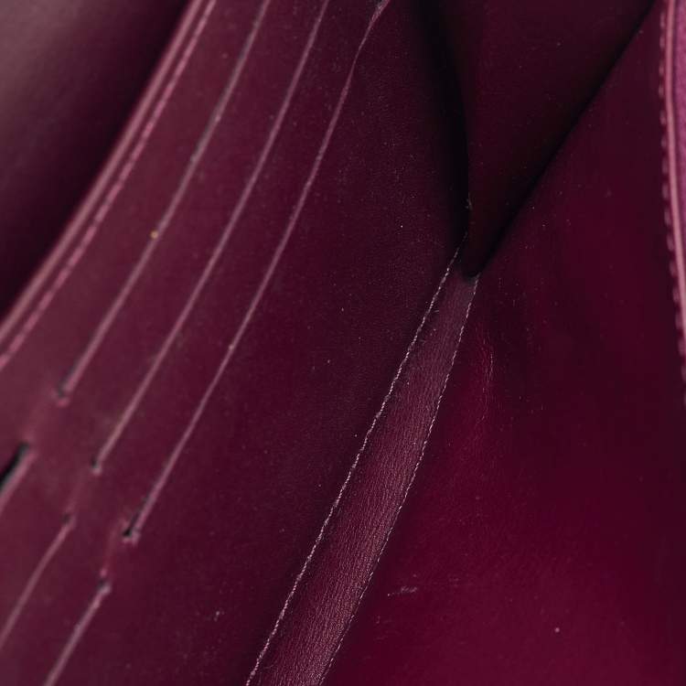 Pre Owned Louis Vuitton Violette Monogram Vernis Sarah Long Wallet