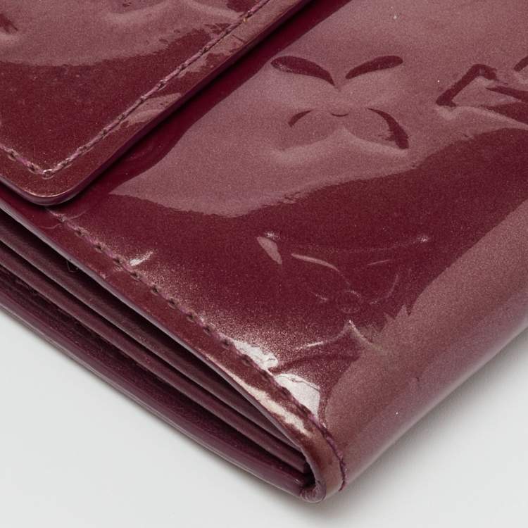 Pre Owned Louis Vuitton Violette Monogram Vernis Sarah Long Wallet