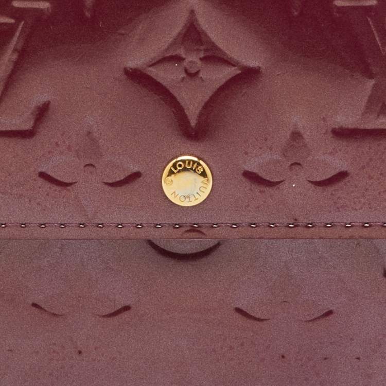 Pre Owned Louis Vuitton Violette Monogram Vernis Sarah Long Wallet