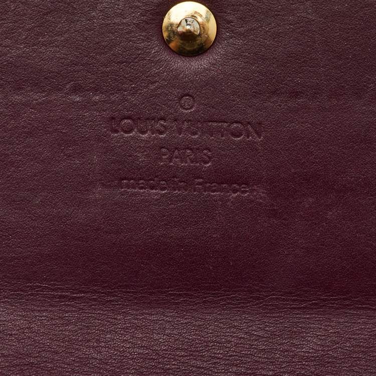 Pre Owned Louis Vuitton Violette Monogram Vernis Sarah Long Wallet