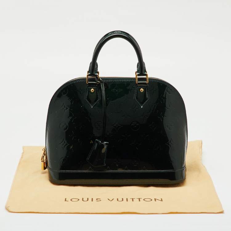 Pre Owned Louis Vuitton Blue Nuit Monogram Vernis Alma PM Bag