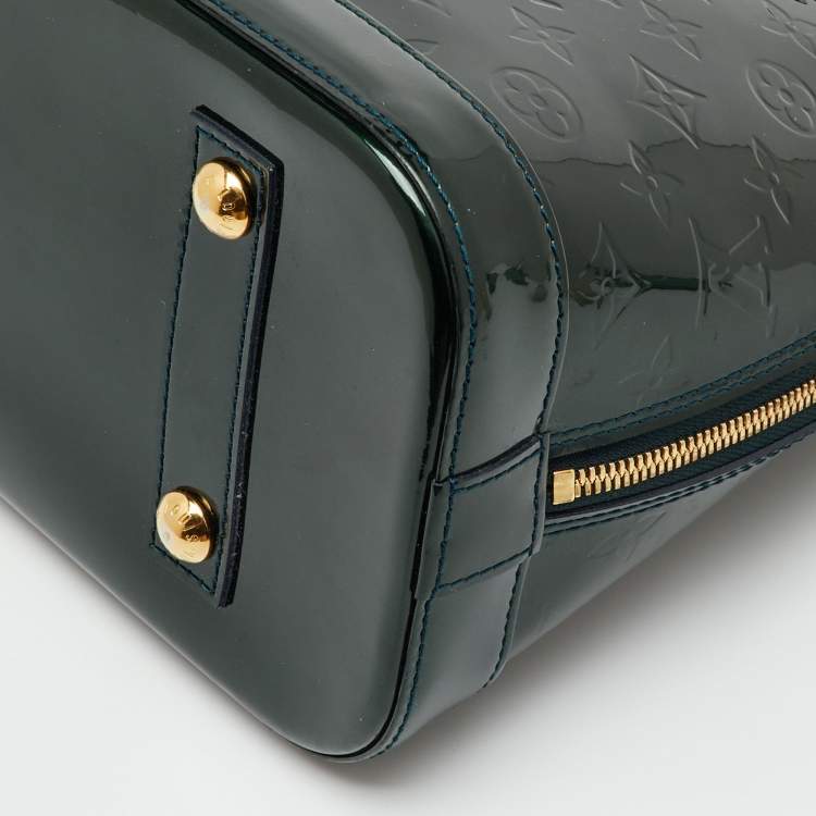 Pre Owned Louis Vuitton Blue Nuit Monogram Vernis Alma PM Bag