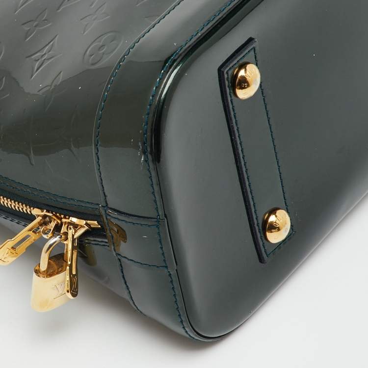 Pre Owned Louis Vuitton Blue Nuit Monogram Vernis Alma PM Bag