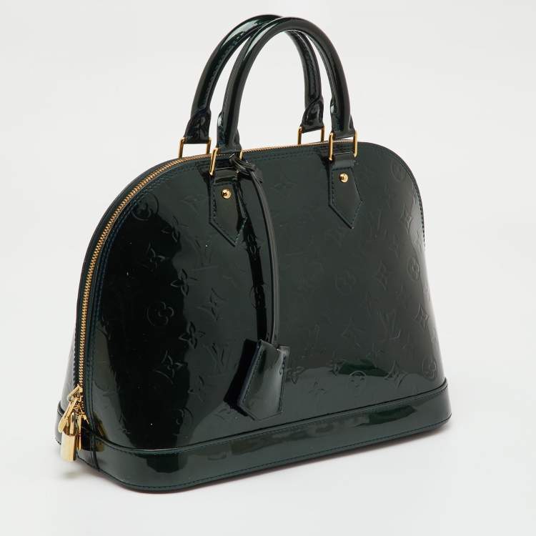 Pre Owned Louis Vuitton Blue Nuit Monogram Vernis Alma PM Bag