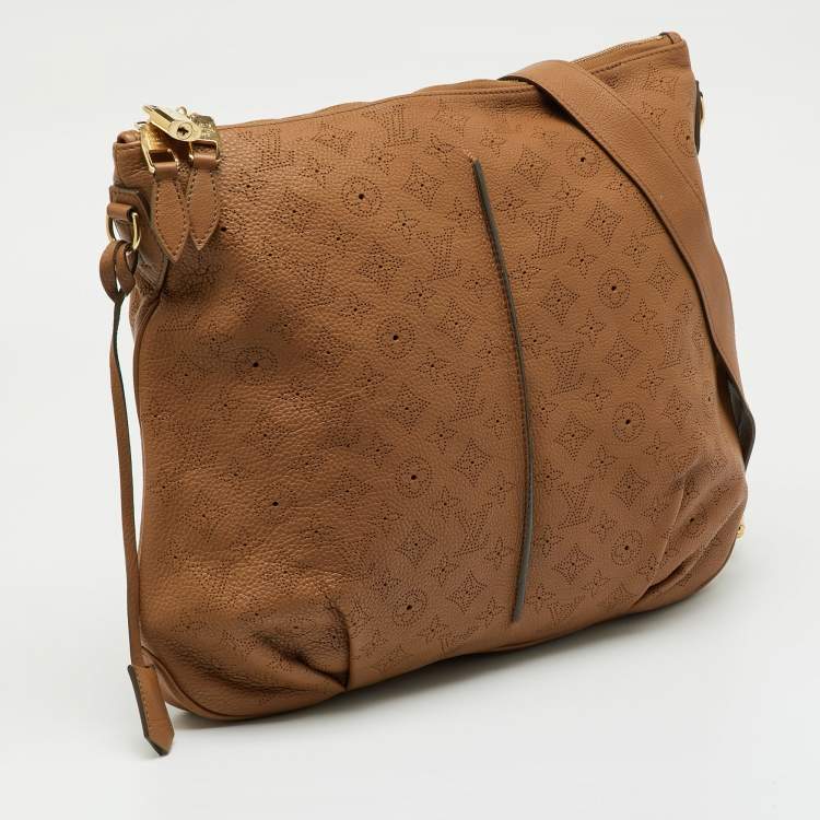 Pre Owned Louis Vuitton Caramel Monogram Mahina Leather Selene GM Bag
