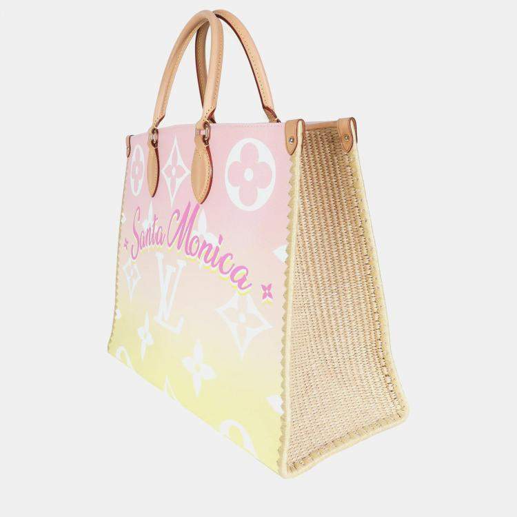 Pre Owned Louis Vuitton By The Pool Monogram Giant Onthego GM Pink Coated Canvas Tote Bag
