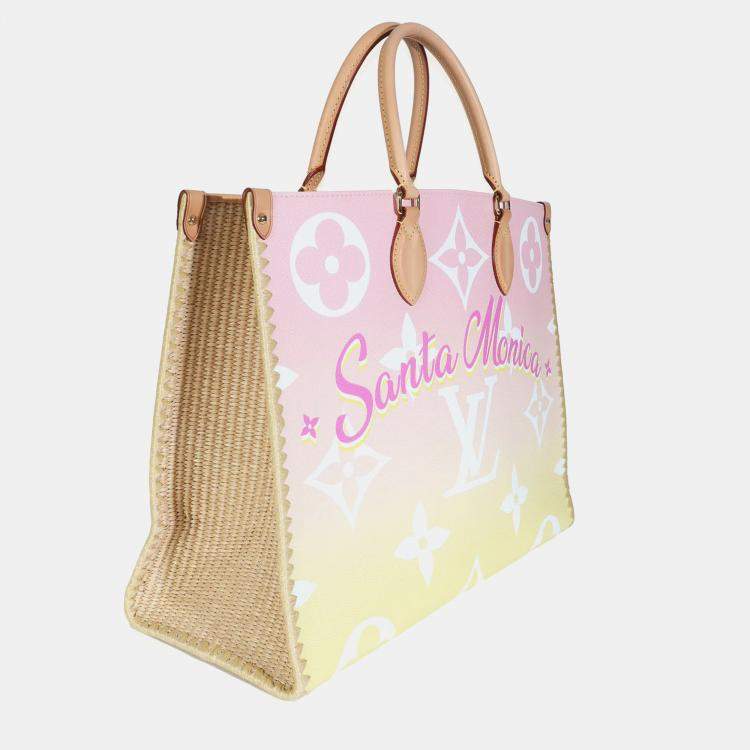 Pre Owned Louis Vuitton By The Pool Monogram Giant Onthego GM Pink Coated Canvas Tote Bag