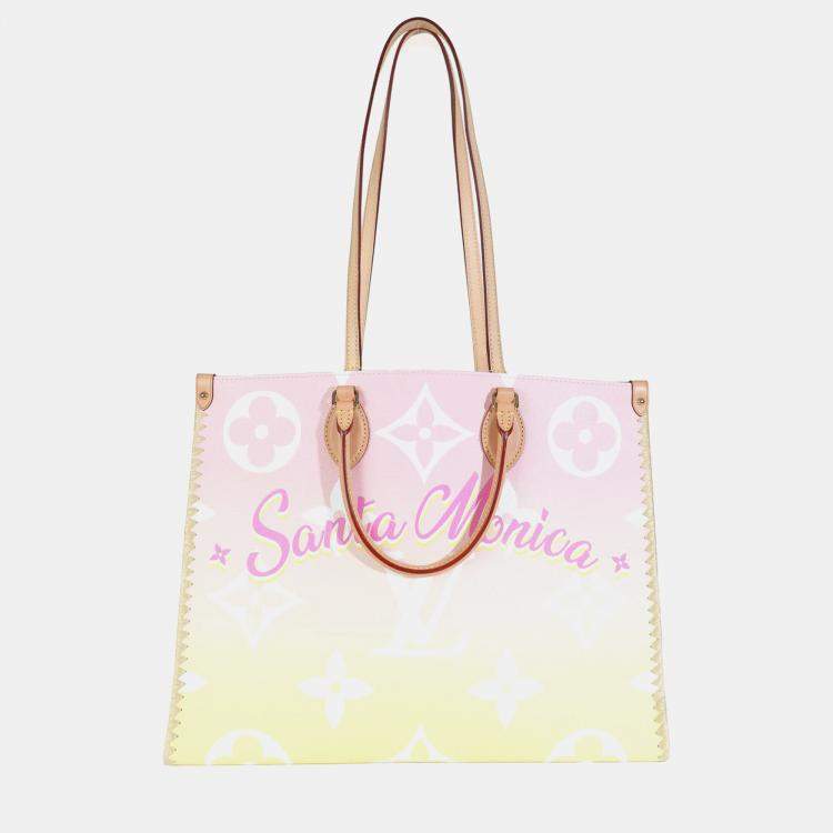 Pre Owned Louis Vuitton By The Pool Monogram Giant Onthego GM Pink Coated Canvas Tote Bag