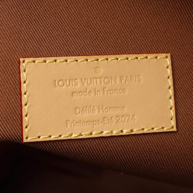 Pre Owned Louis Vuitton Soft Sac Plat EW Damier Pop Brown Blue Coated Canvas Leather Tote Bag