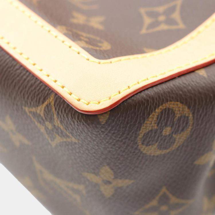 Pre Owned Louis Vuitton Dauphine Soft GM Brown Monogram Leather Shoulder Bag