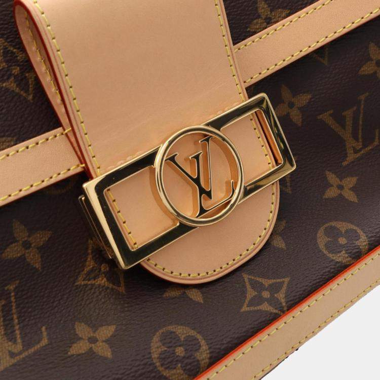 Pre Owned Louis Vuitton Dauphine Soft GM Brown Monogram Leather Shoulder Bag