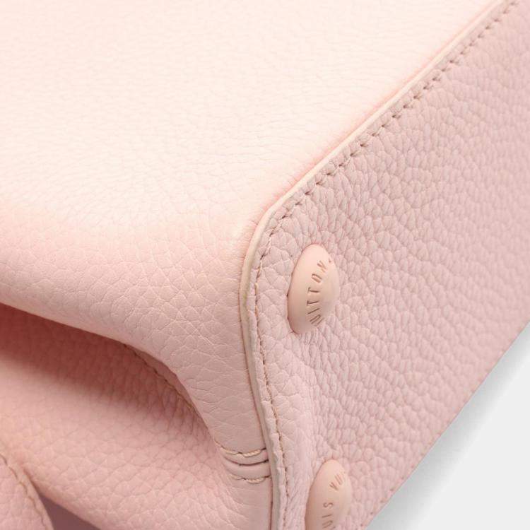 Pre Owned Louis Vuitton Capucines BB Pink Taurillon Leather Top Handle Bag
