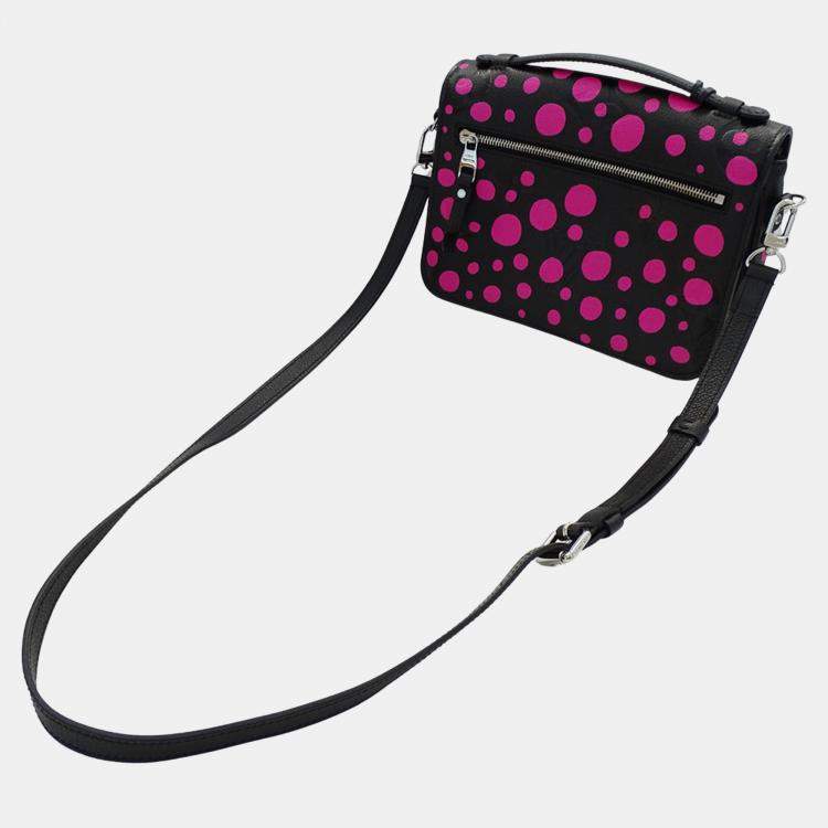 Pre Owned Louis Vuitton Metis MM Black, Pink, Orange Monogram Empreinte Leather Shoulder Bag