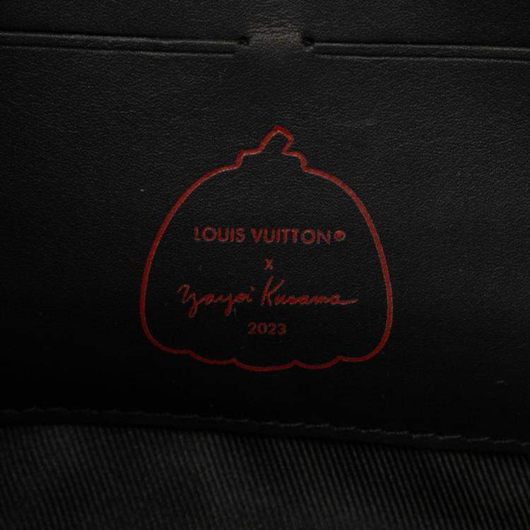 Pre Owned Louis Vuitton X Yayoi Kusama Monogram Dot Soft Trunk Black Red Leather Wallet on Chain Bag