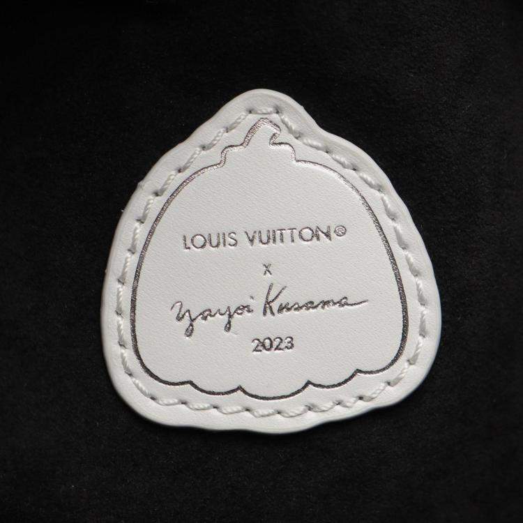 Pre Owned Louis Vuitton X Yayoi Kusama Neverfull MM Black White Monogram Empreinte Leather Tote Bag