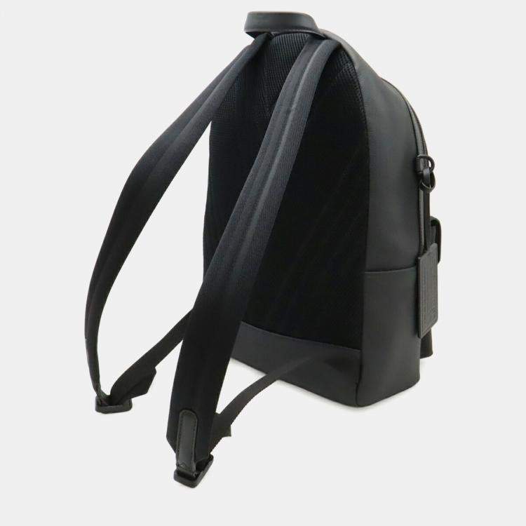 Pre Owned Louis Vuitton Aerogram Takeoff Black Calfskin Leather Backpack