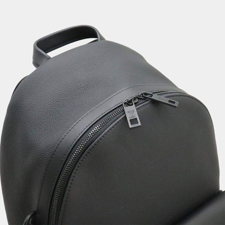 Pre Owned Louis Vuitton Aerogram Takeoff Black Calfskin Leather Backpack