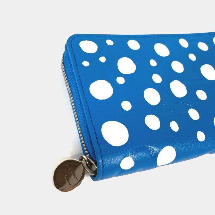 Pre Owned Louis Vuitton Zippy Infinity Dot Blue Monogram Empreinte Leather Long Wallet