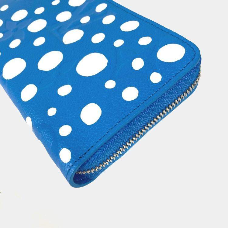 Pre Owned Louis Vuitton Zippy Infinity Dot Blue Monogram Empreinte Leather Long Wallet