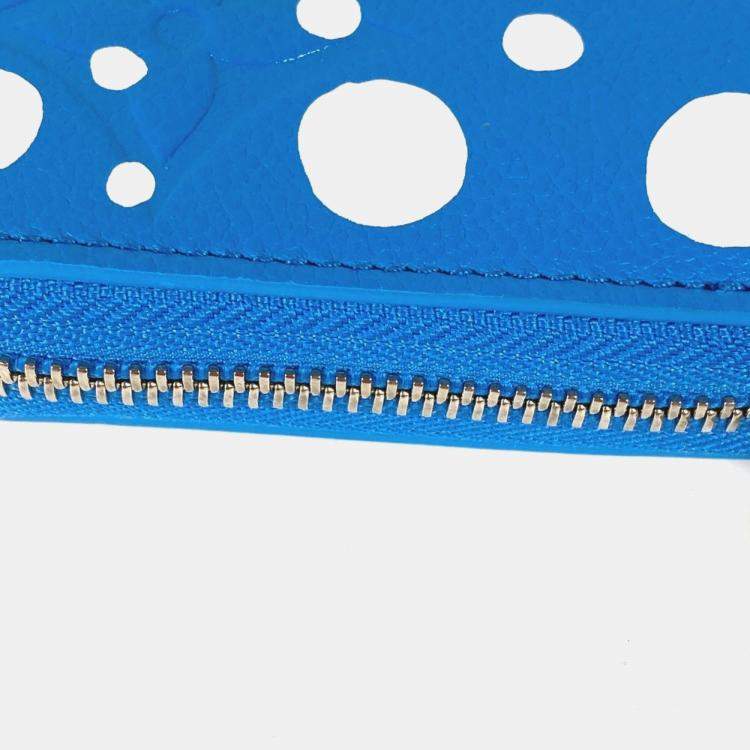 Pre Owned Louis Vuitton Zippy Infinity Dot Blue Monogram Empreinte Leather Long Wallet
