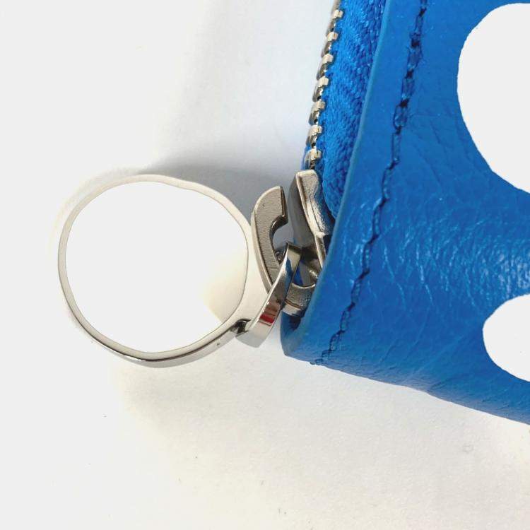 Pre Owned Louis Vuitton Zippy Infinity Dot Blue Monogram Empreinte Leather Long Wallet