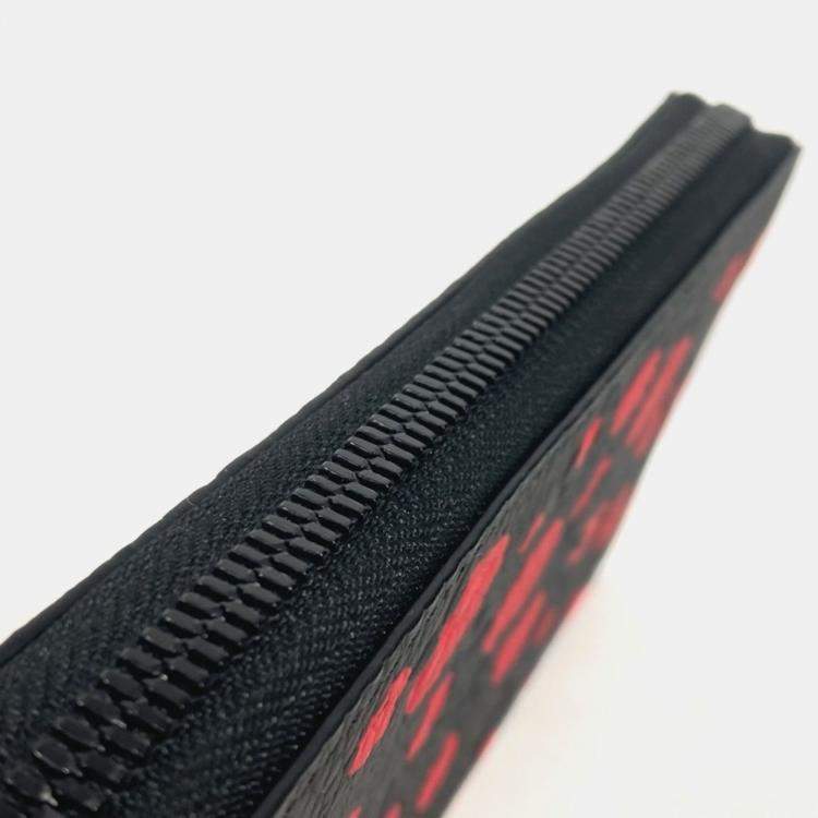 مملوكة مسبقًا Louis Vuitton Monogram Empreinte Zippy Vertical Black Red Leather Long Wallet