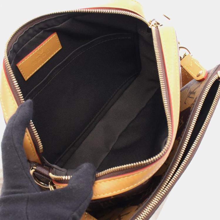 Pre Owned Louis Vuitton Trio Messenger Nigo LV² Brown Coated Canvas and Leather Messenger Bag