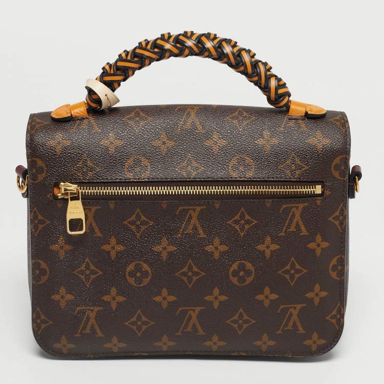Pre Owned Louis Vuitton Monogram Canvas Braided Pochette Metis Bag