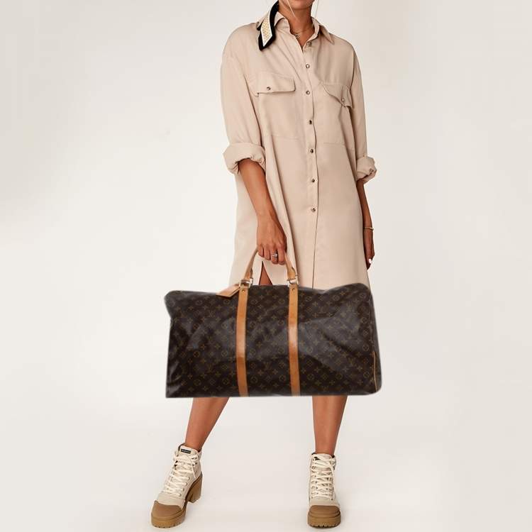 Pre Owned Louis Vuitton Monogram Canvas Keepall Bandoulière 60 Bag