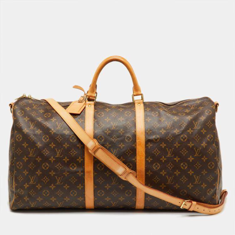 Pre Owned Louis Vuitton Monogram Canvas Keepall Bandoulière 60 Bag