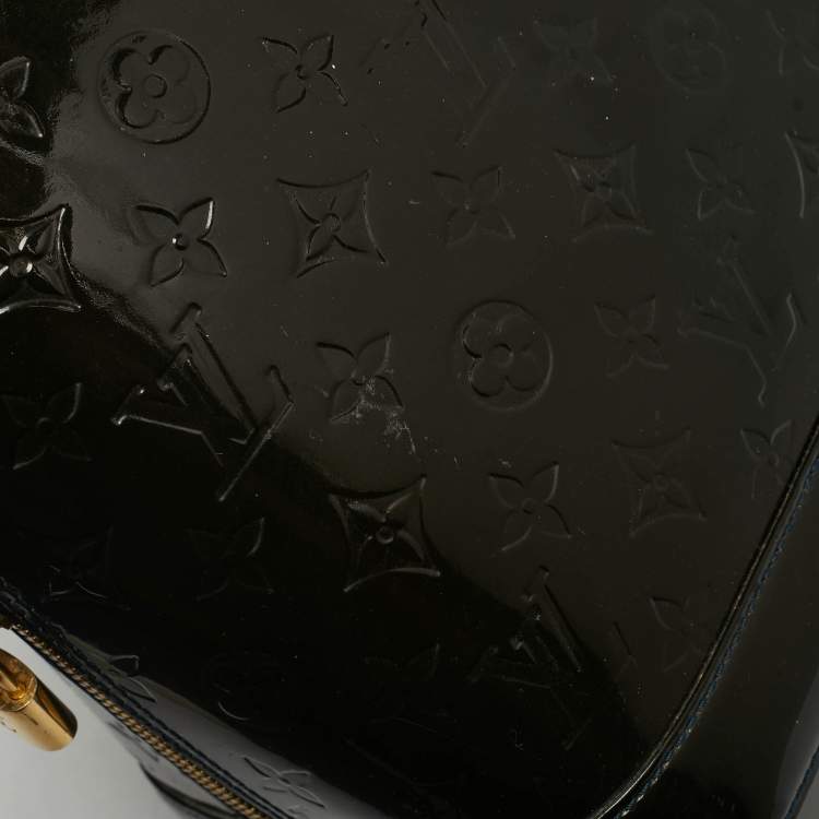 Pre Owned Louis Vuitton Vert Bronze Monogram Vernis Alma GM Bag
