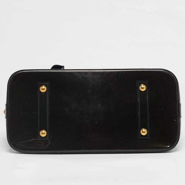 Pre Owned Louis Vuitton Vert Bronze Monogram Vernis Alma GM Bag