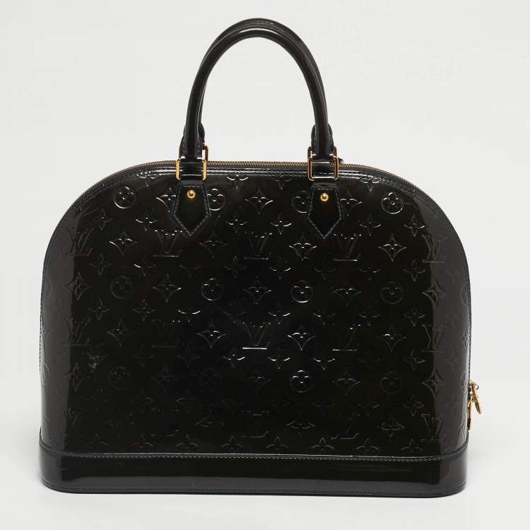 Pre Owned Louis Vuitton Vert Bronze Monogram Vernis Alma GM Bag