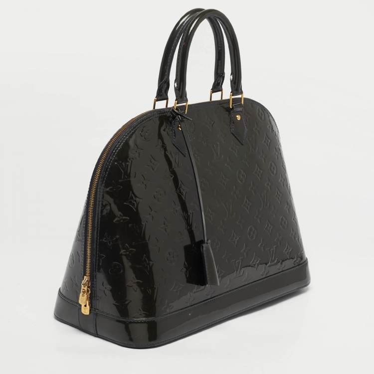Pre Owned Louis Vuitton Vert Bronze Monogram Vernis Alma GM Bag