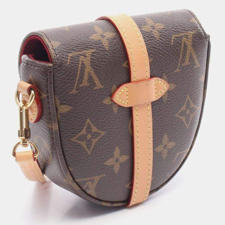 Pre Owned Louis Vuitton Chantilly Brown Leather Crossbody Bag