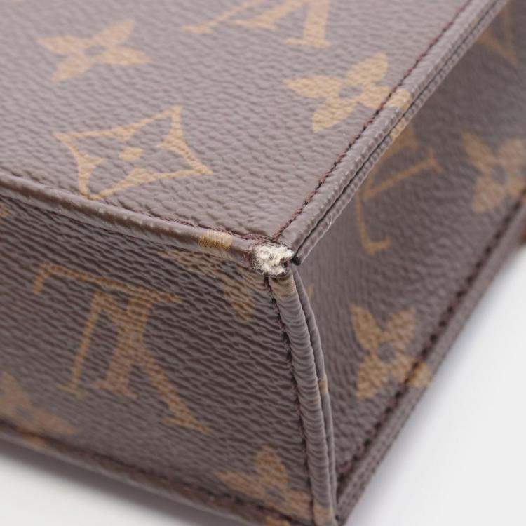 Pre Owned Louis Vuitton Sac Plat Brown Canvas Tote Bag