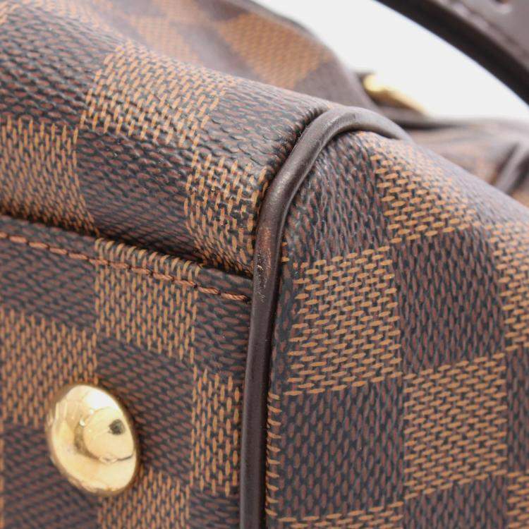 Pre Owned Louis Vuitton Trevi Brown Coated Canvas, Leather Satchel Bag