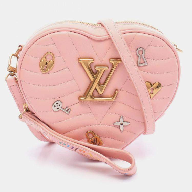 مملوكة مسبقًا Louis Vuitton New Wave Love Lock Rose Pomettes Calfskin Embellished Heart Bag 