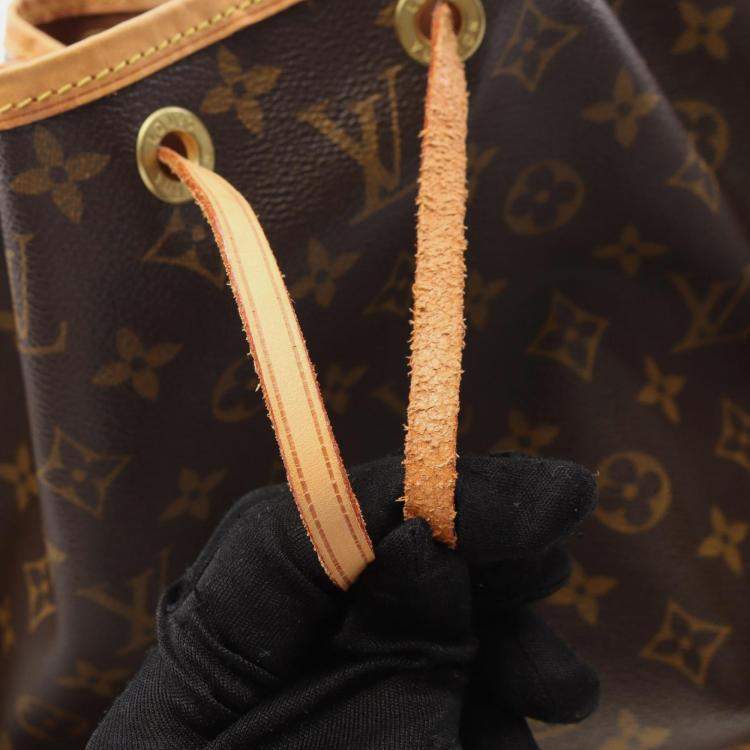 Pre Owned Louis Vuitton Petit Noe Brown Canvas and  Leather Shoulder Bag