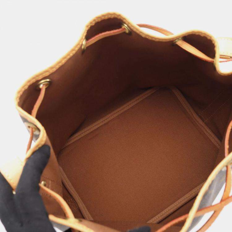 Pre Owned Louis Vuitton Petit Noe Brown Canvas and  Leather Shoulder Bag