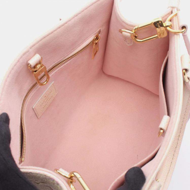 Pre Owned Louis Vuitton On The Go PM LV Pink Empreinte Monogram Leather Tote Bag