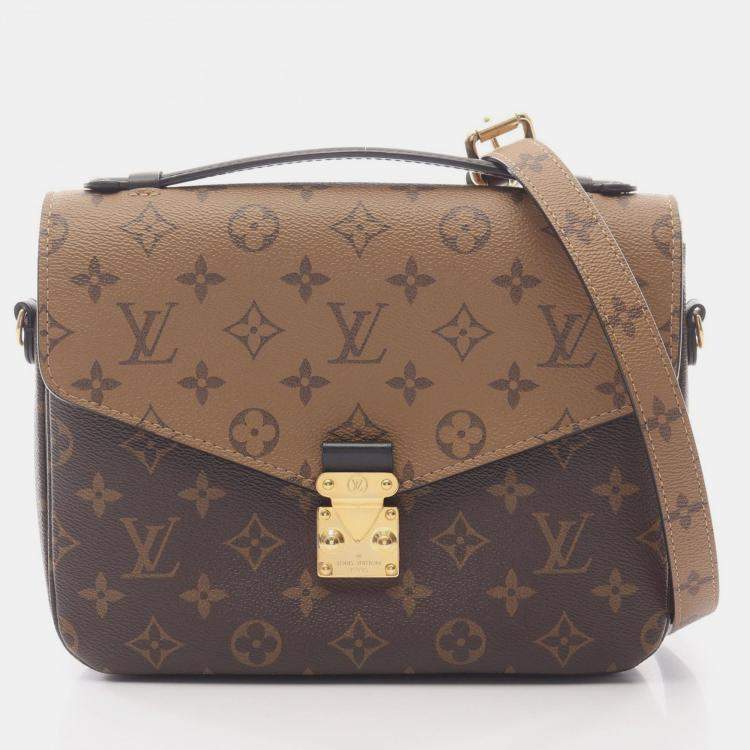 Pre Owned Louis Vuitton Metis Brown Monogram Canvas Shoulder Bag