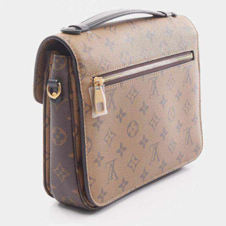 Pre Owned Louis Vuitton Metis Brown Monogram Canvas Shoulder Bag