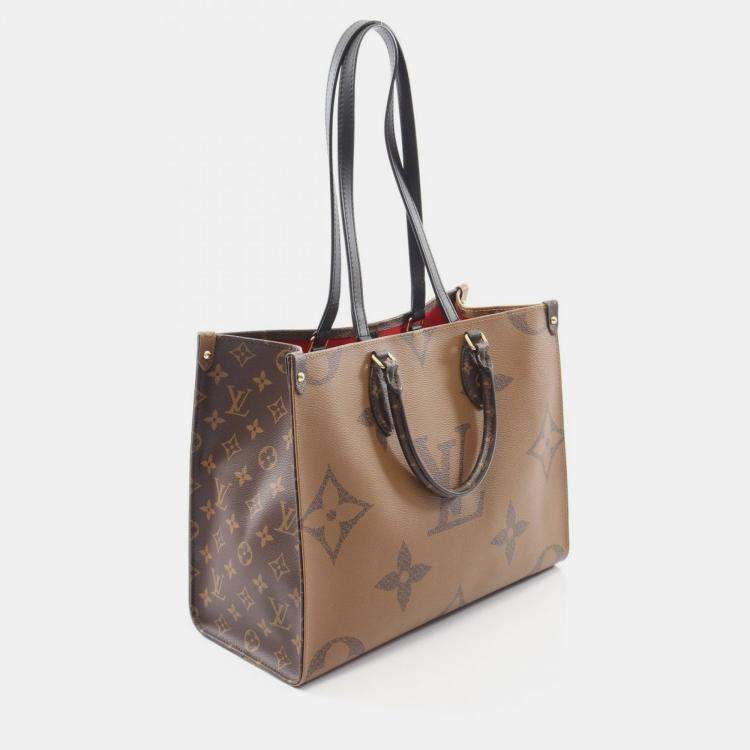مملوكة مسبقًا Louis Vuitton On The Go MM Brown Coated Canvas Totes Bag