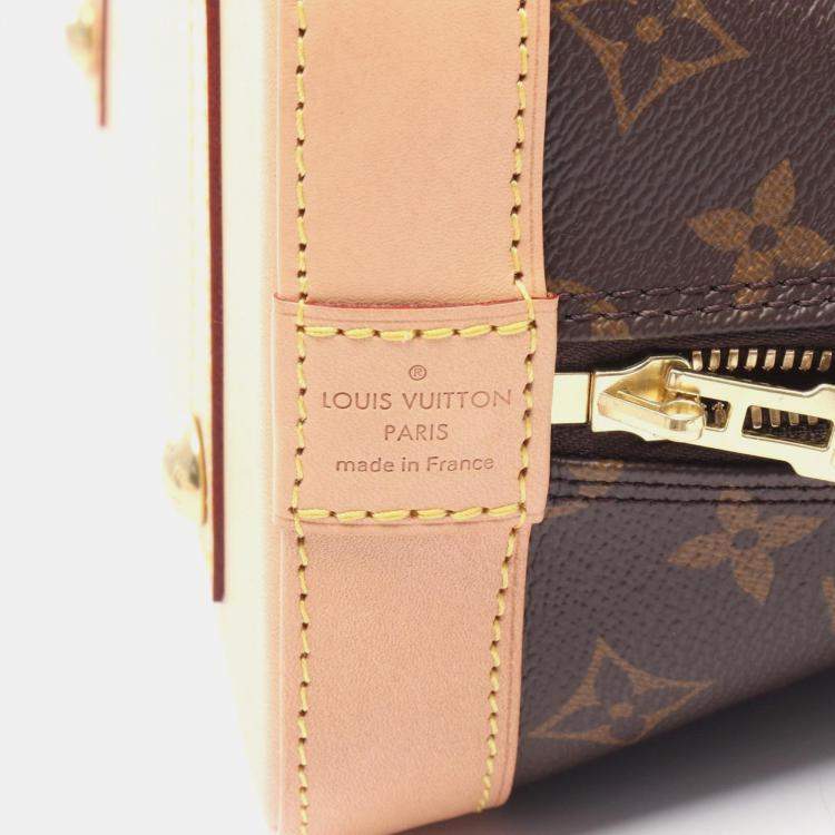 Pre Owned Louis Vuitton Alma Brown Monogram Canvas Leather Handbag