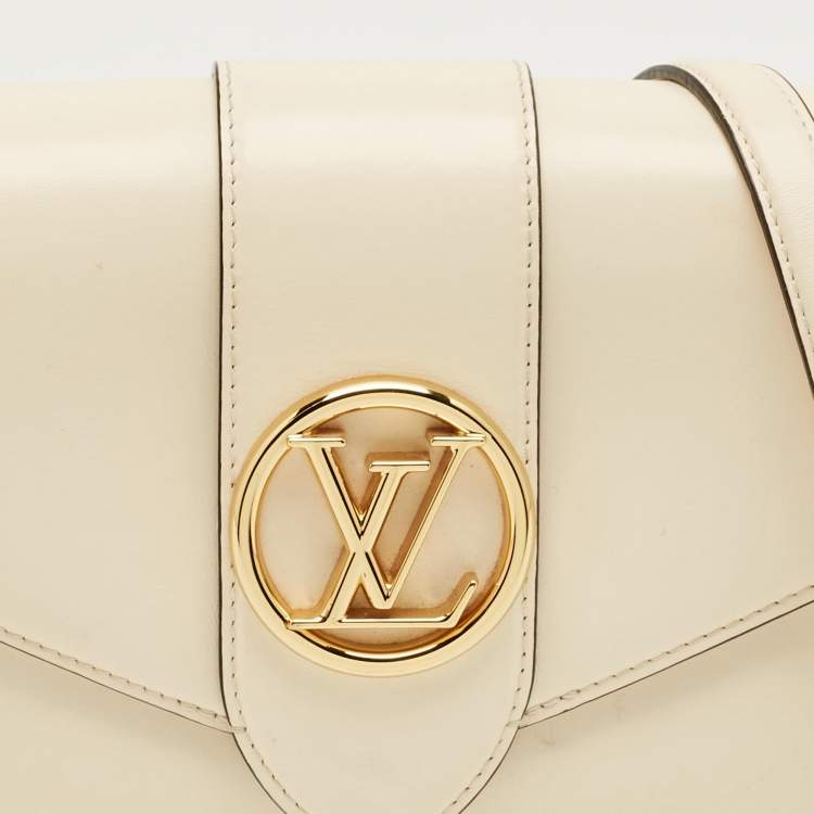 Pre Owned Louis Vuitton Cream Leather LV Pont 9 Bag