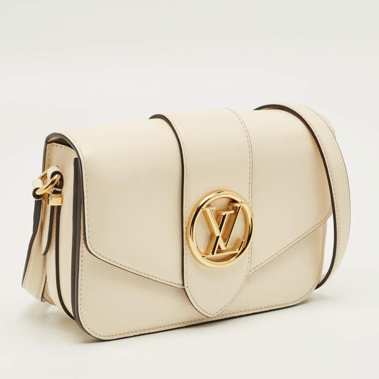 Pre Owned Louis Vuitton Cream Leather LV Pont 9 Bag