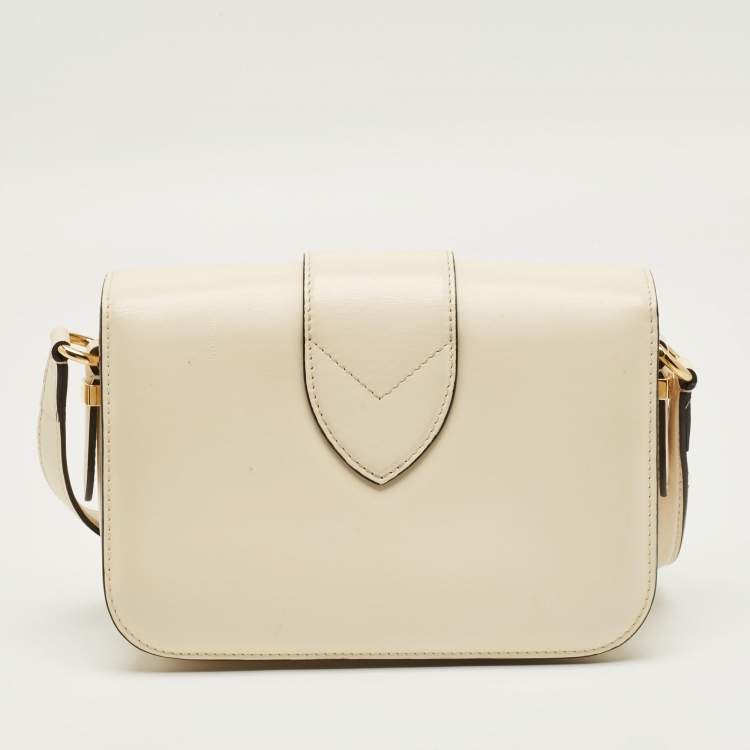 Pre Owned Louis Vuitton Cream Leather LV Pont 9 Bag