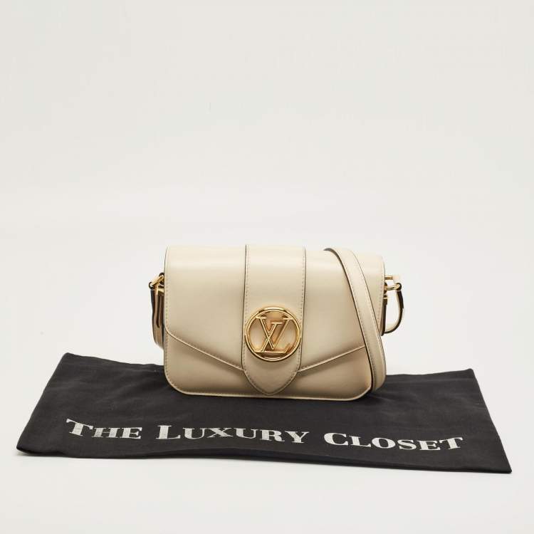 Pre Owned Louis Vuitton Cream Leather LV Pont 9 Bag