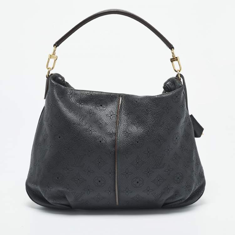 Pre Owned Louis Vuitton Black Monogram Mahina Leather Selene PM Bag